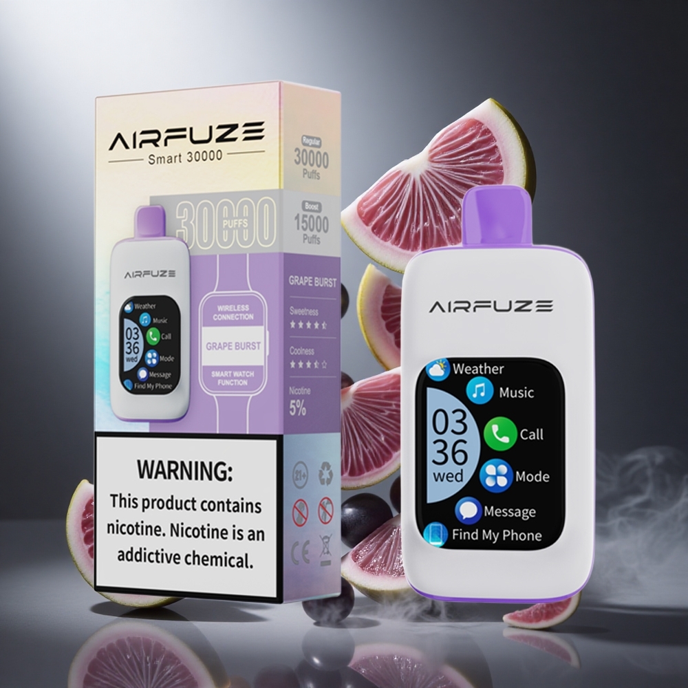 Winogronowy Wybuch AirFuze Smart 30000 Zaciągnięć Poland wholesale, Wyświetlacz 2,01