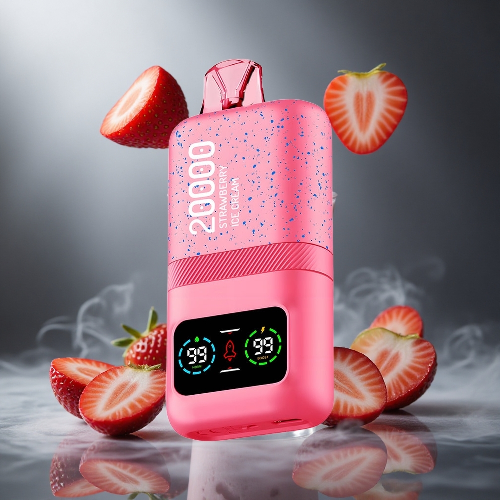 Truskawkowo-lodowa Aivono AIM MAGIC 20000 Zaciągnięć Poland wholesale Dual Mesh Coils LCD