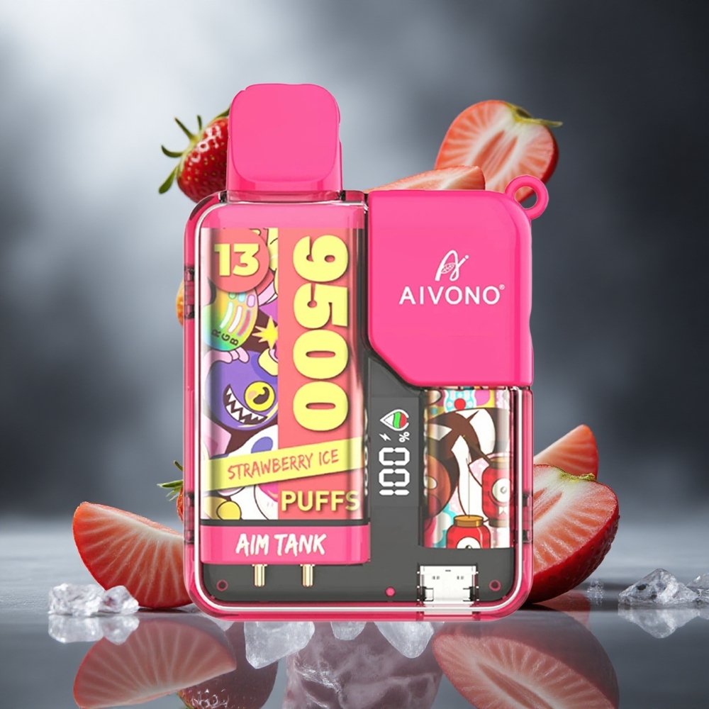 Truskawkowy Lód Aivono AIM-TANK 9500 Zaciągnięć Poland wholesale 18ml Pojemność Płynu 650mAh Bateria