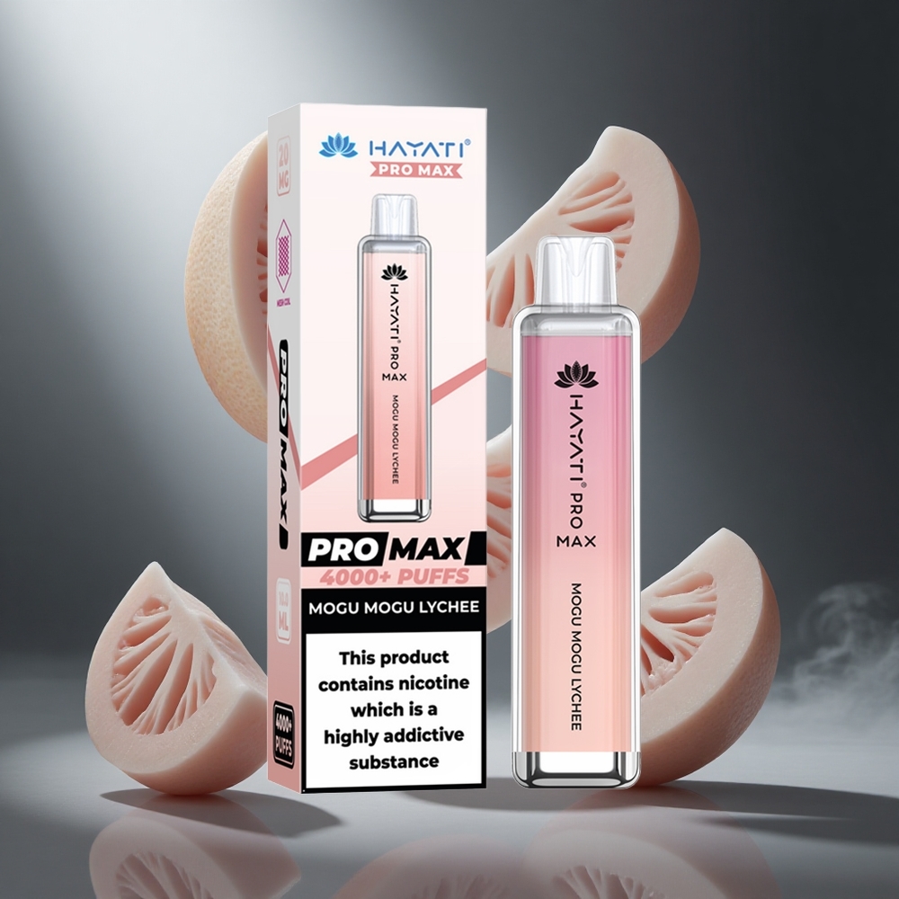 Liczi Mogu Mogu Hayati Pro Max 4000 Puffs Poland wholesale Dual 1.1 Ohm Mesh Coil, LED podświetlenie