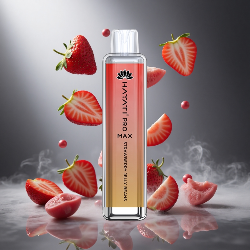 Truskawkowo-Żelkowy Hayati Pro Max 4000 Puffs Poland wholesale z 1400mAh baterią i podwójną cewką 1.1 Ohm Mesh