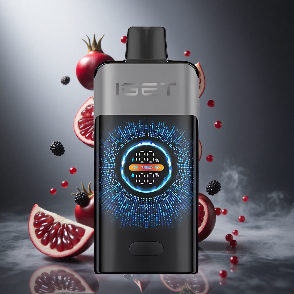 Jeżyna Wiśnia Granat IGET ONE 12000 Puffs Poland wholesale 2700 mAh Duża Zakrzywiona Kolorowa Wyświetlacz