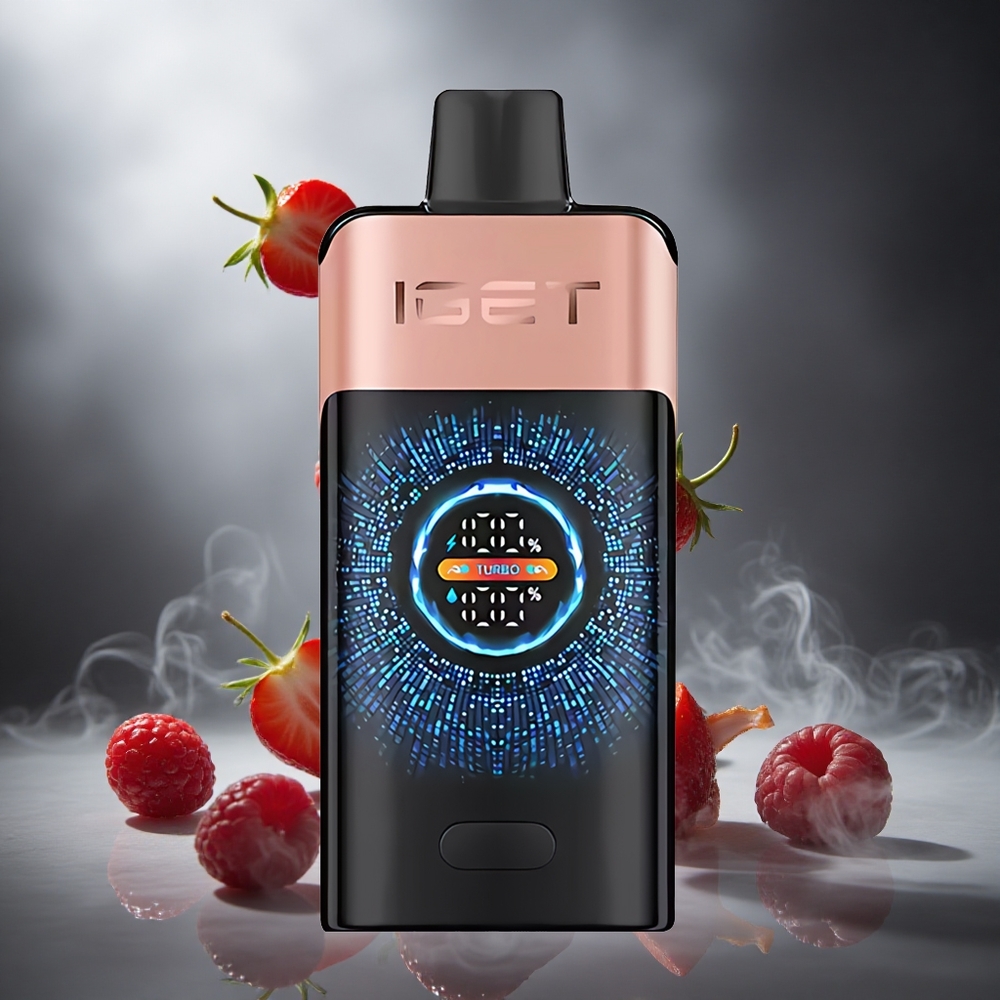 Truskawka Malina IGET ONE 12000 Puffs Poland wholesale Tryb Regular 12000 Puffs Duży Zakrzywiony Kolorowy Ekran