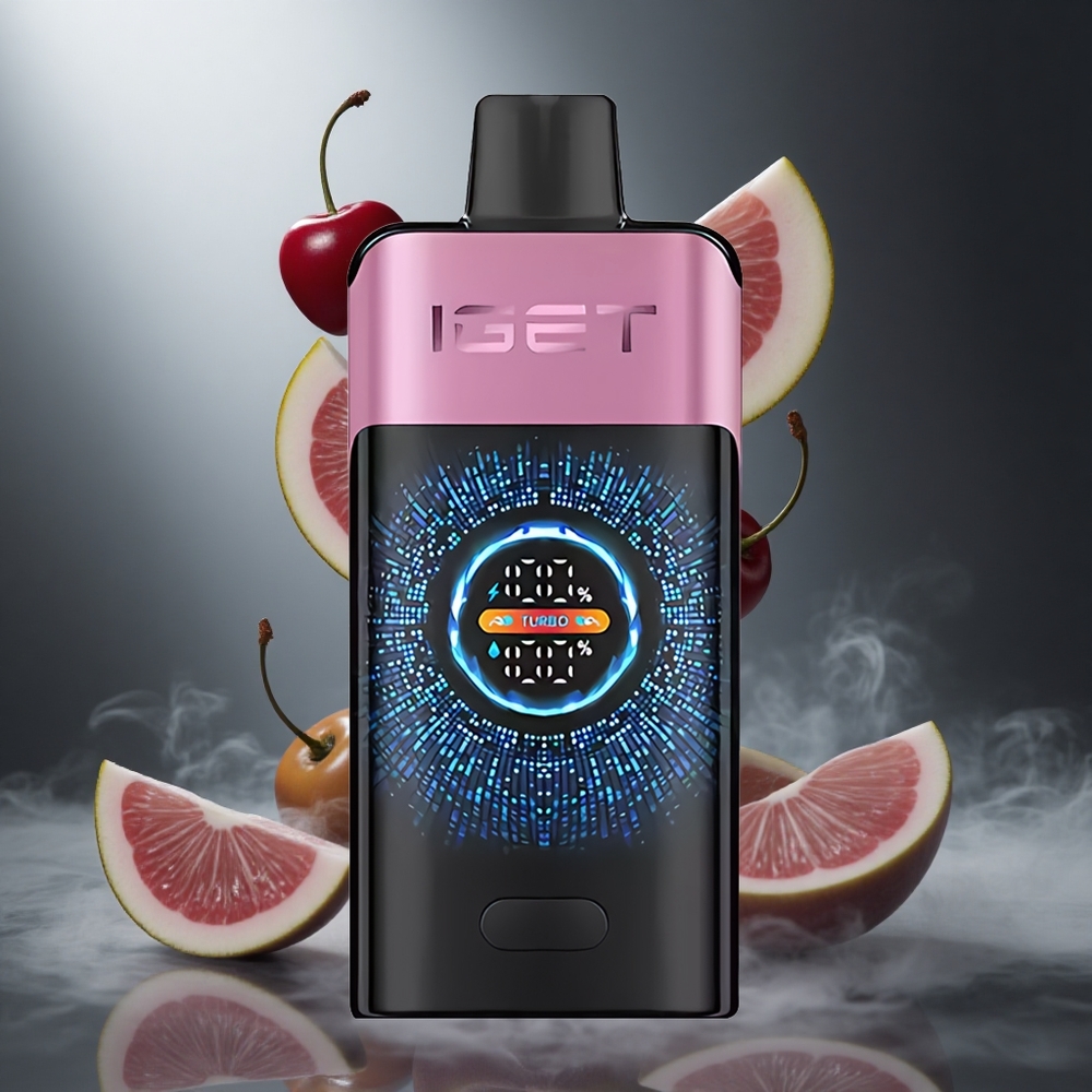 Wiśnia Monster IGET ONE 12000 Puffs Poland wholesale Tryb Regular 12000 Zaciągnięć Duży Zakrzywiony Kolorowy Ekran