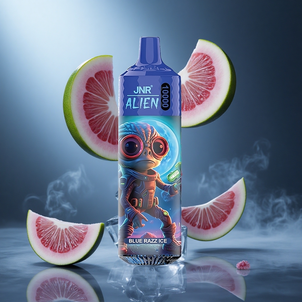 Niebieska Malina Lód JNR Alien 10000 Puffs 20ml Płyn Poland wholesale RGB LED