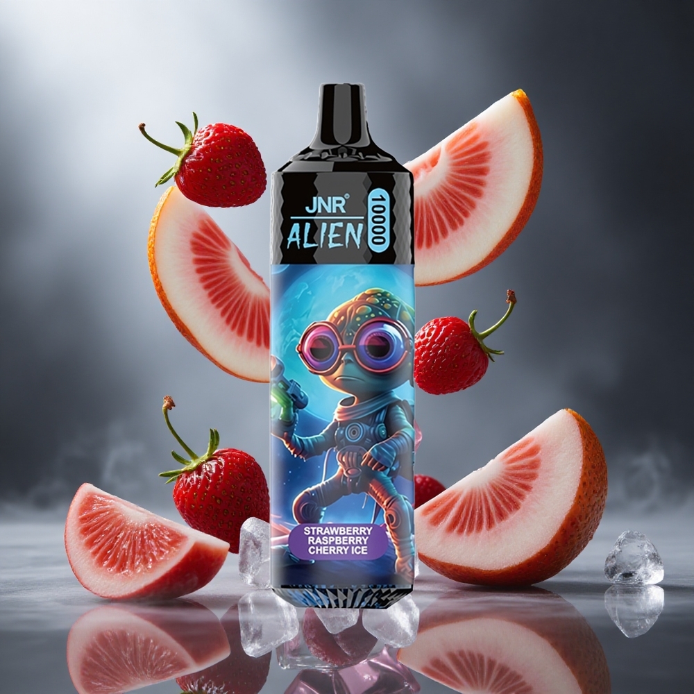 Truskawka malina wiśnia lód JNR Alien 10000 Puffs Poland wholesale RGB LED Sporty Design