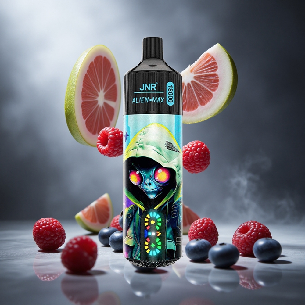 Borówka Malina JNR Alien Max 18000 Puffs Poland wholesale Podwójna Siateczkowa Cewka & Podwójny Rdzeń