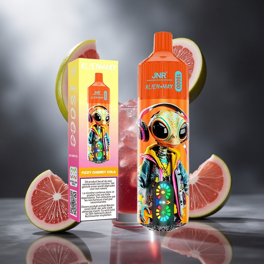 Fizzy Cherry Cola JNR Alien Max 18000 Puffs Poland wholesale Podwójna siatkowa cewka i podwójny rdzeń 28ml Płyn