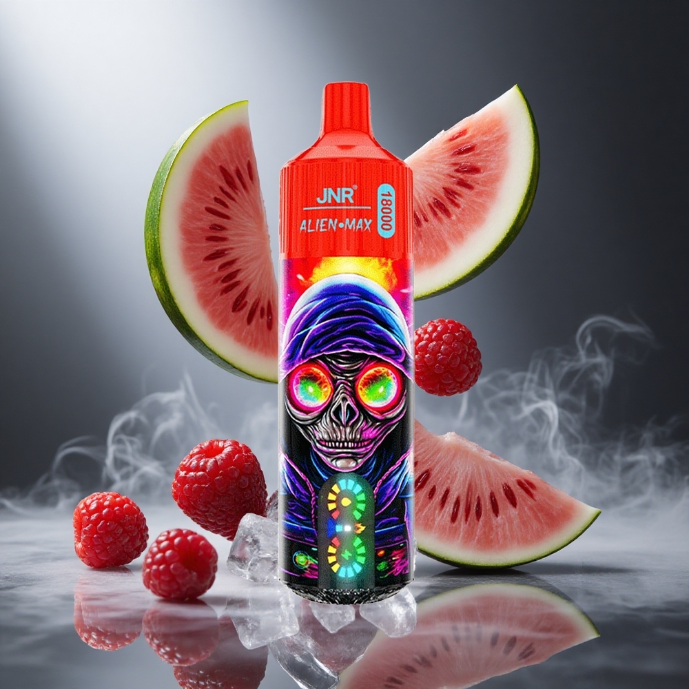 Malina Arbuz Lód JNR Alien Max 18000 Puffs Poland wholesale Podwójna siatkowa cewka & Podwójny rdzeń