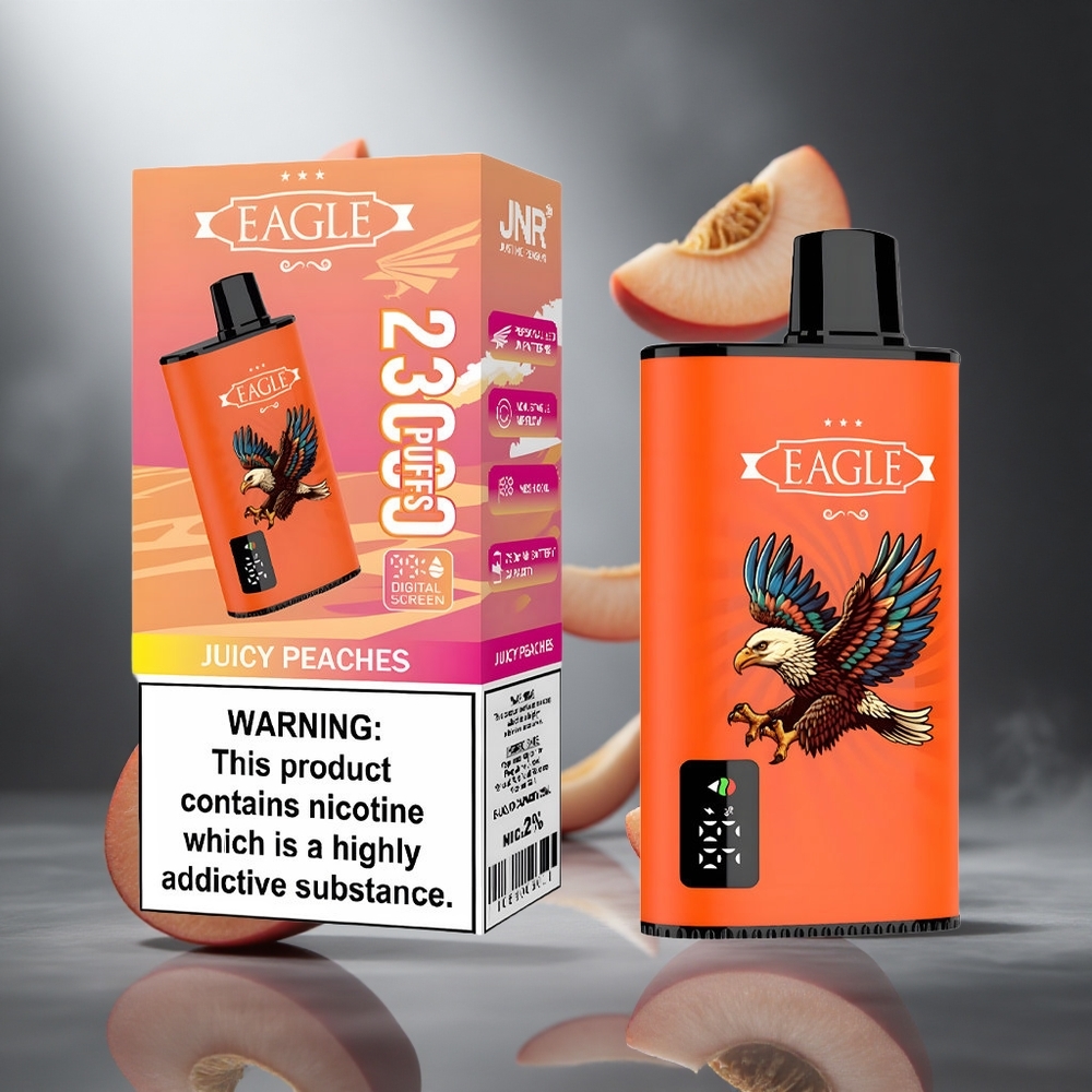 Soczyste Brzoskwinie JNR EAGLE Smart 23000 Puffs Poland wholesale Ekran Cyfrowy 25ml Pojemność