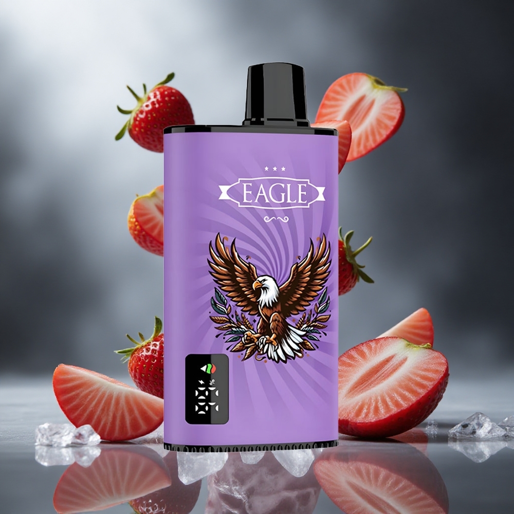 Truskawkowy Lód JNR EAGLE Smart 23000 Puffs Poland wholesale Cyfrowy Ekran 1.0ohm Mesh Coil