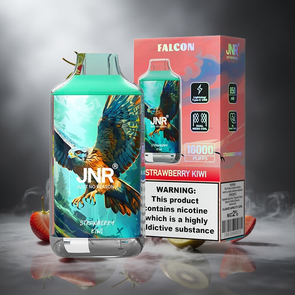 Truskawka Kiwi JNR Falcon 16000 Puffs Poland wholesale Dual Mesh Coil Smart LED Display