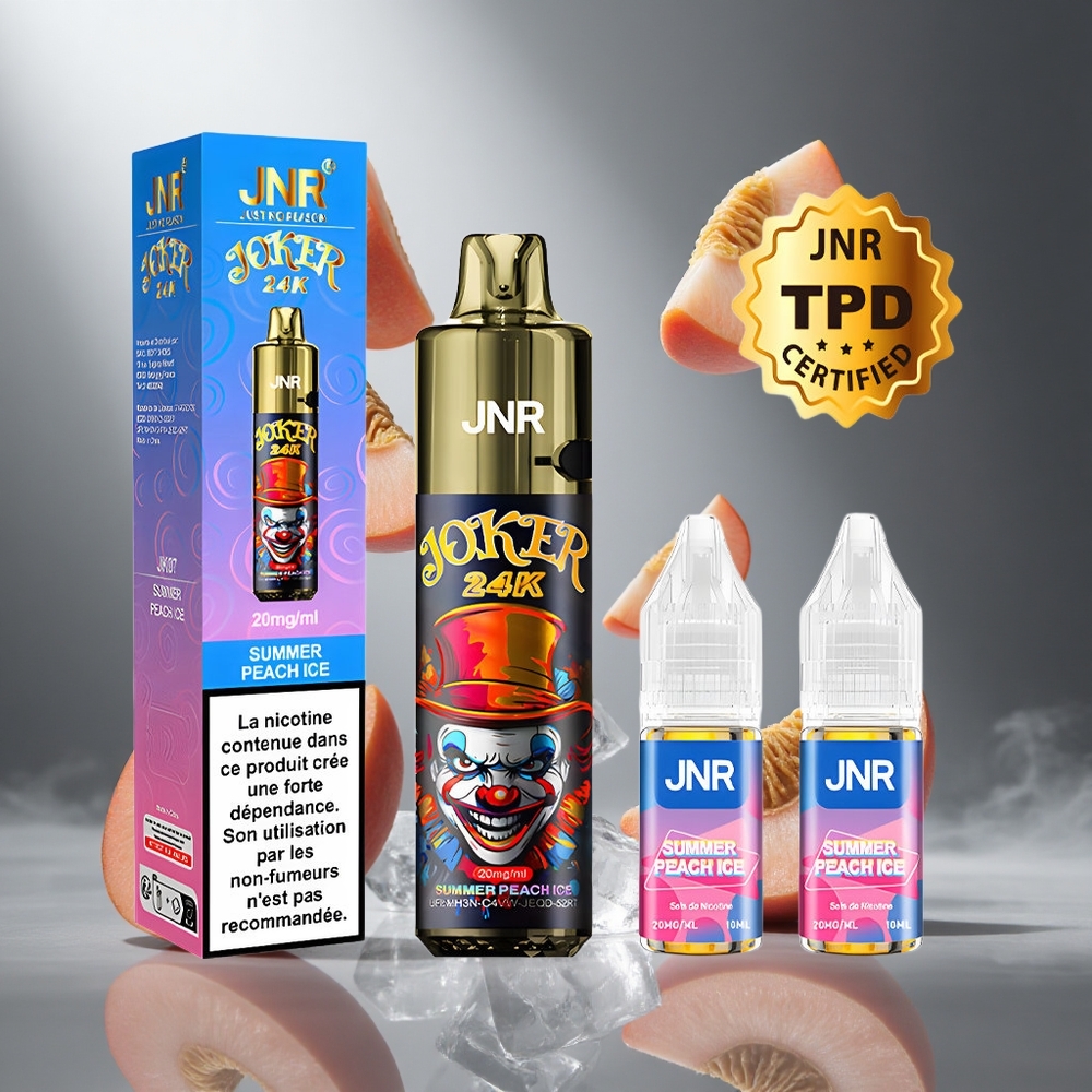 Letnia Brzoskwini Lód JNR Joker 24K Puffs Poland wholesale 2+10ml Ponownie Napełniany