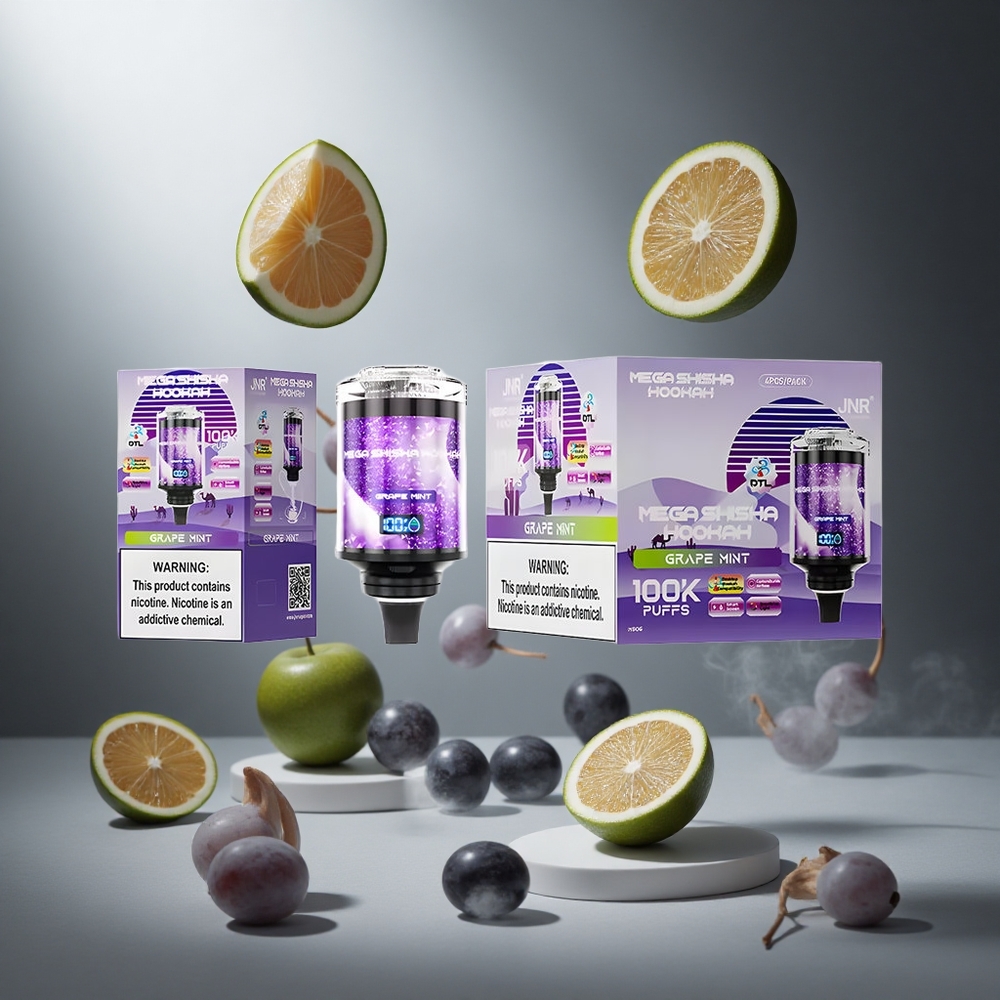 Winogrono-Mięta JNR Mega Shisha Hookah 100K 100000 zaciągnięć Poland wholesale Kompatybilność z komputerem stacjonarnym Ekran interaktywny