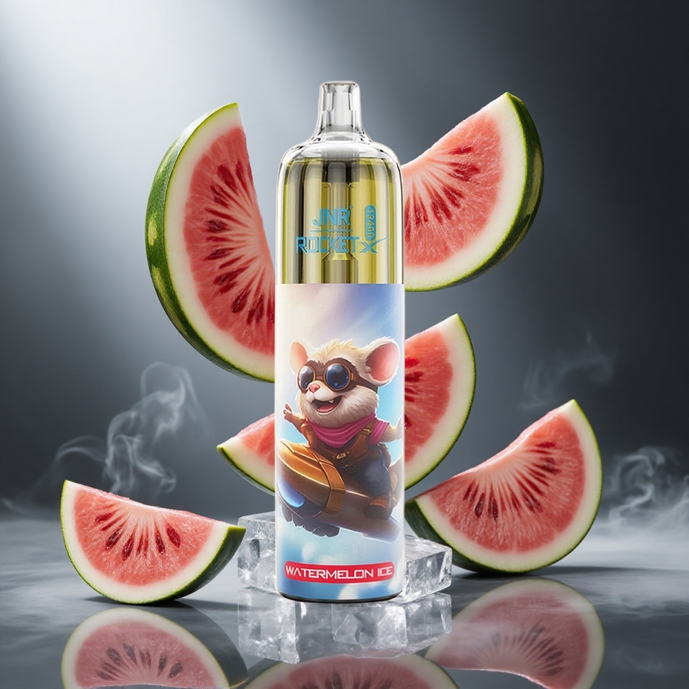 Arbuz-Lód JNR Rocket-X 12400 Puffs Poland wholesale z RGB światłami i regulowanym przepływem powietrza