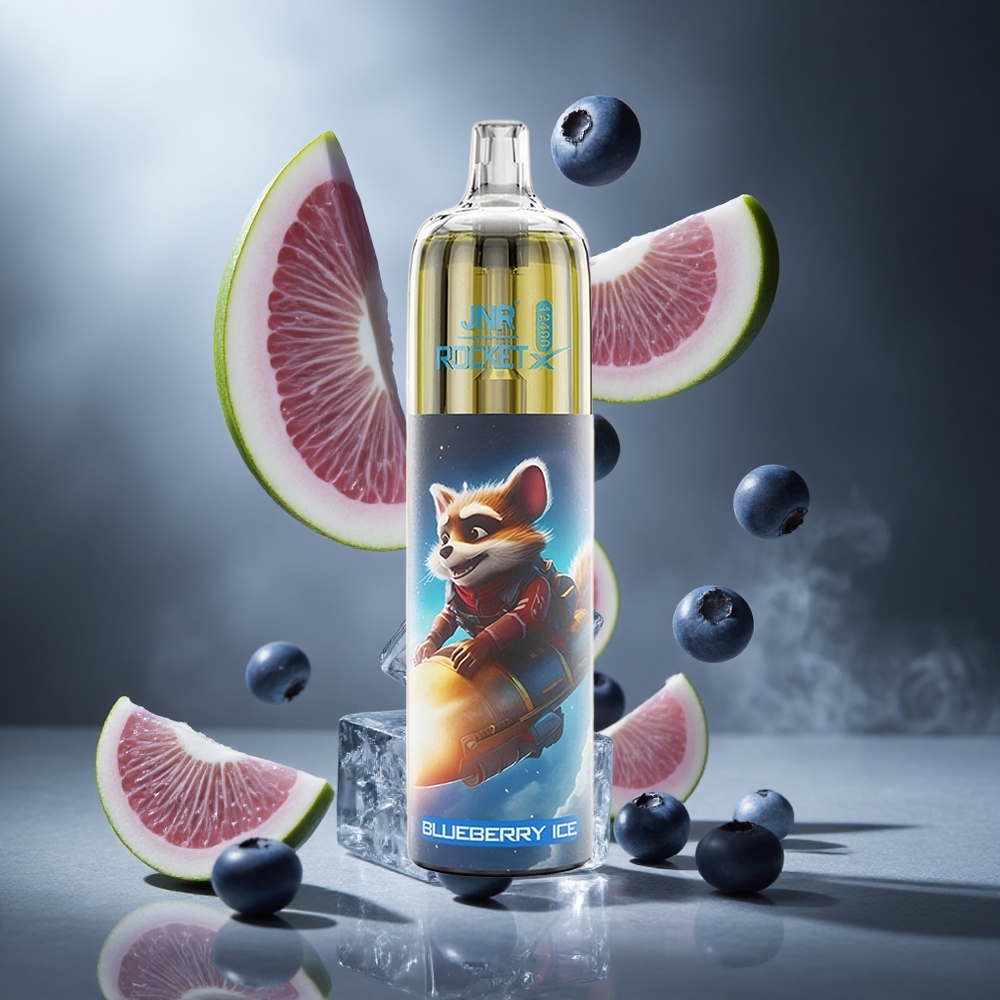 Borówka Lód JNR Rocket-X 12400 Puffs Poland wholesale z Regulowanym Przepływem Powietrza i RGB