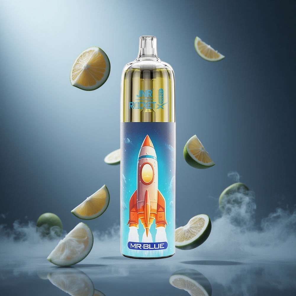 Niebieski Mr Blue JNR Rocket-X 12400 Puffs Disposable Vape z RGB światłami i Typem-C Quick Charge Poland wholesale