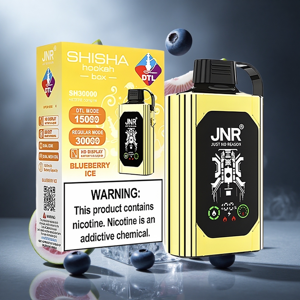 Borówkowo-Lodowa JNR Shisha Hookah Box 20500 Zaciągnięć Poland wholesale Wyświetlacz HD, Bateria 1000mAh