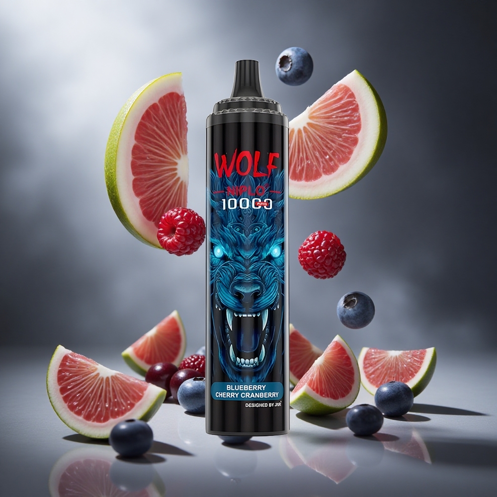 Borówka Wiśnia Żurawina JNR Wolf Niplo 10000 Puffs Poland wholesale 20ml Pojemność e-liquid