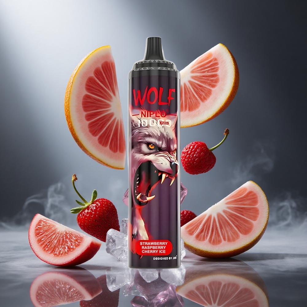 Truskawka Malina Wiśnia Lód JNR Wolf Niplo 10000 Puffs Poland wholesale 20ml 650mAh