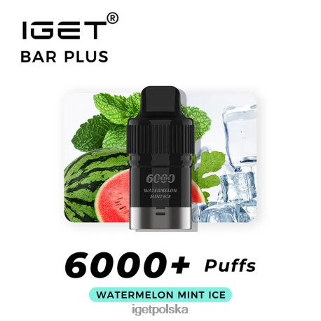 Iget Vape Flavours - beznikotynowy baton iget plus kapsułka 6000 zaciągnięć 6TP2RX381 arbuzowy lód miętowy
