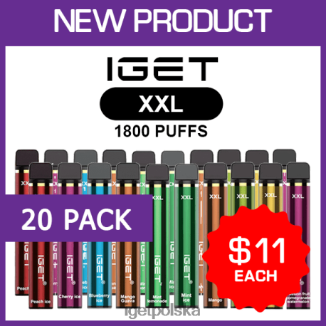 Iget Warszawa - iget xxl - 1800 zaciągnięć - 20 szt 6TP2RX478