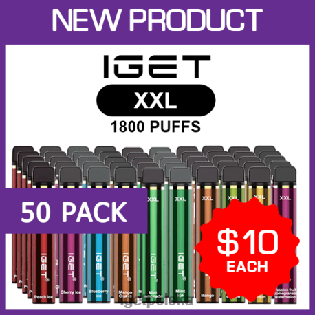 Iget Vape Flavours - iget xxl - 1800 zaciągnięć - 50 szt 6TP2RX477