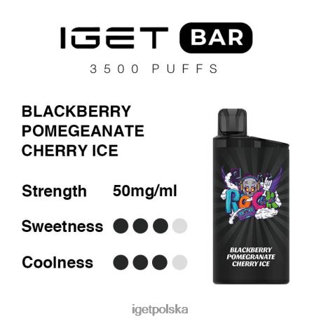 Iget Eshop - iget bar 3500 zaciągnięć 6TP2RX285 jeżyna, granat, wiśnia, lód