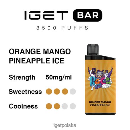 Iget Bar - iget bar 3500 zaciągnięć 6TP2RX290 pomarańczowy lód ananasowo-mango