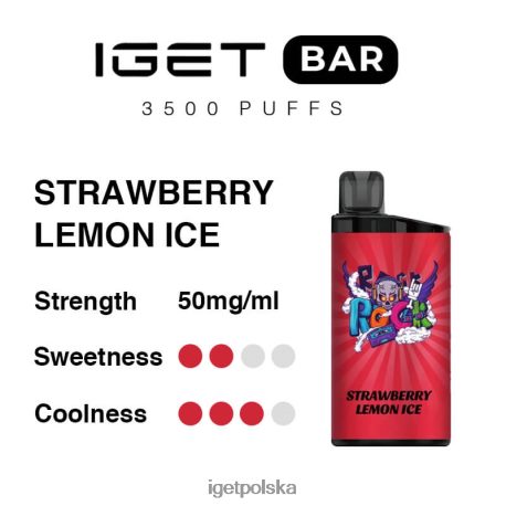 Iget Store - iget bar 3500 zaciągnięć 6TP2RX293 lód truskawkowo-cytrynowy