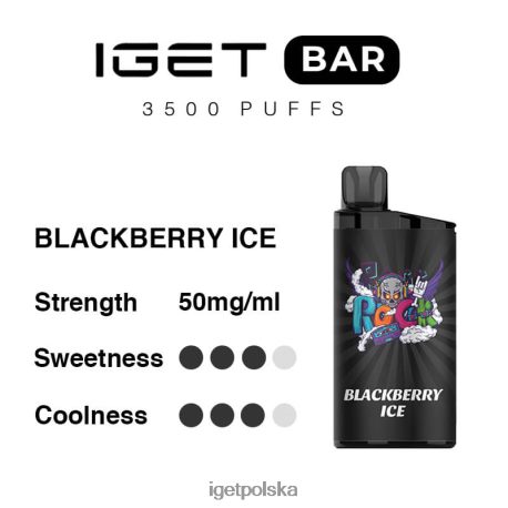 Iget Vape Flavours - iget bar 3500 zaciągnięć 6TP2RX301 lód jeżynowy