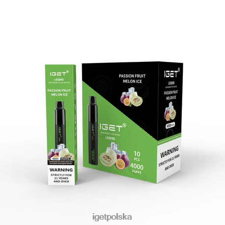 Iget Vape - iget legenda 4000 zaciągnięć 6TP2RX334 lód z melona z marakui