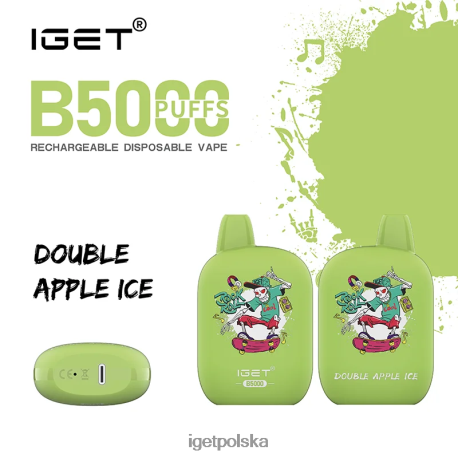 Iget Vape Flavours - iget b5000 6TP2RX315 podwójny lód jabłkowy