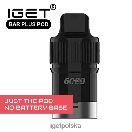 Iget Eshop - iget bar plus - tylko kapsułka - lód jabłkowy - 6000 zaciągnięć (bez podstawy baterii) 6TP2RX676 tylko lód z winogron jabłkowych