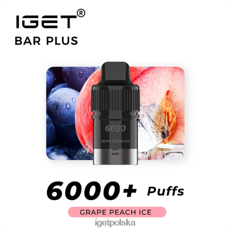 Iget Bar Store - iget bar plus kapsułka 6000 zaciągnięć 6TP2RX254 winogrono-brzoskwinia lce