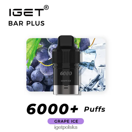 Iget Online Order - iget bar plus kapsułka 6000 zaciągnięć 6TP2RX258 lód winogronowy